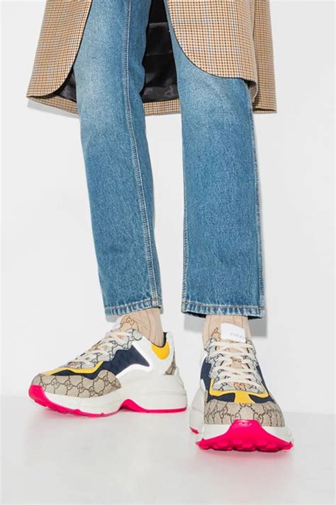 gucci rhyton sneaker outfit|gucci rhyton sneakers outfit women.